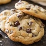 Salted Chocolate Chip Cookies | Thick, chewy chocolate chip cookies that are perfectly crisp on the edges and soft in the middle. The sea salt just accentuates the rich chocolate flavor! | http://thechunkychef.com