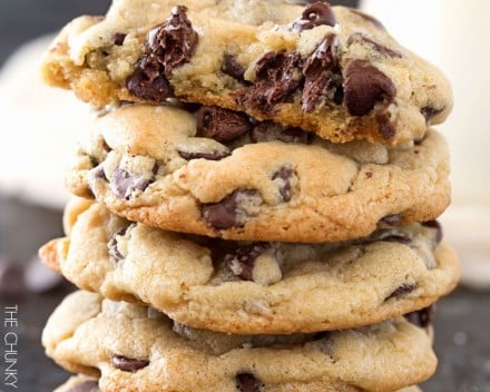 Salted Chocolate Chip Cookies | Thick, chewy chocolate chip cookies that are perfectly crisp on the edges and soft in the middle. The sea salt just accentuates the rich chocolate flavor! | http://thechunkychef.com