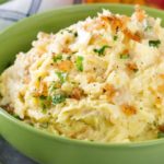 Horseradish Mashed Potatoes with Caramelized Onions | Not your average side dish, these mashed potatoes are full of amazing flavor combinations. Perfect for your holiday table! | http://thechunkychef.com