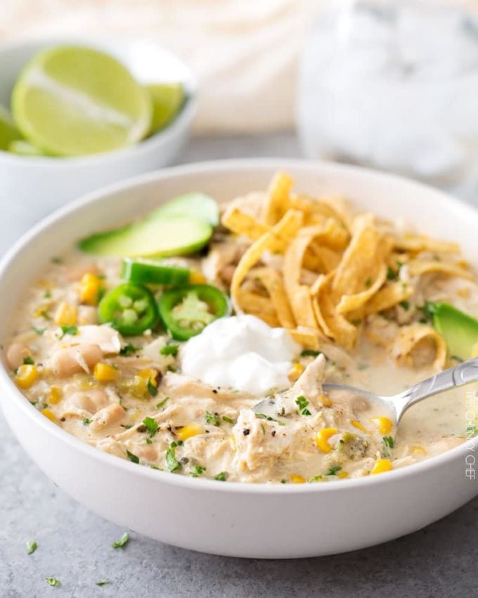 Crockpot Creamy White Chicken Chili