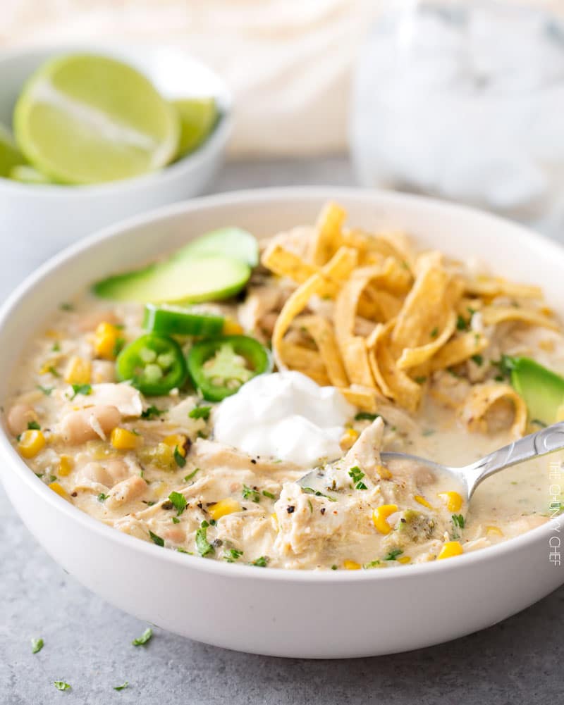 Creamy Crockpot White Chicken Chili The Chunky Chef Creamy Crockpot White Chicken Chili The Chunky Chef