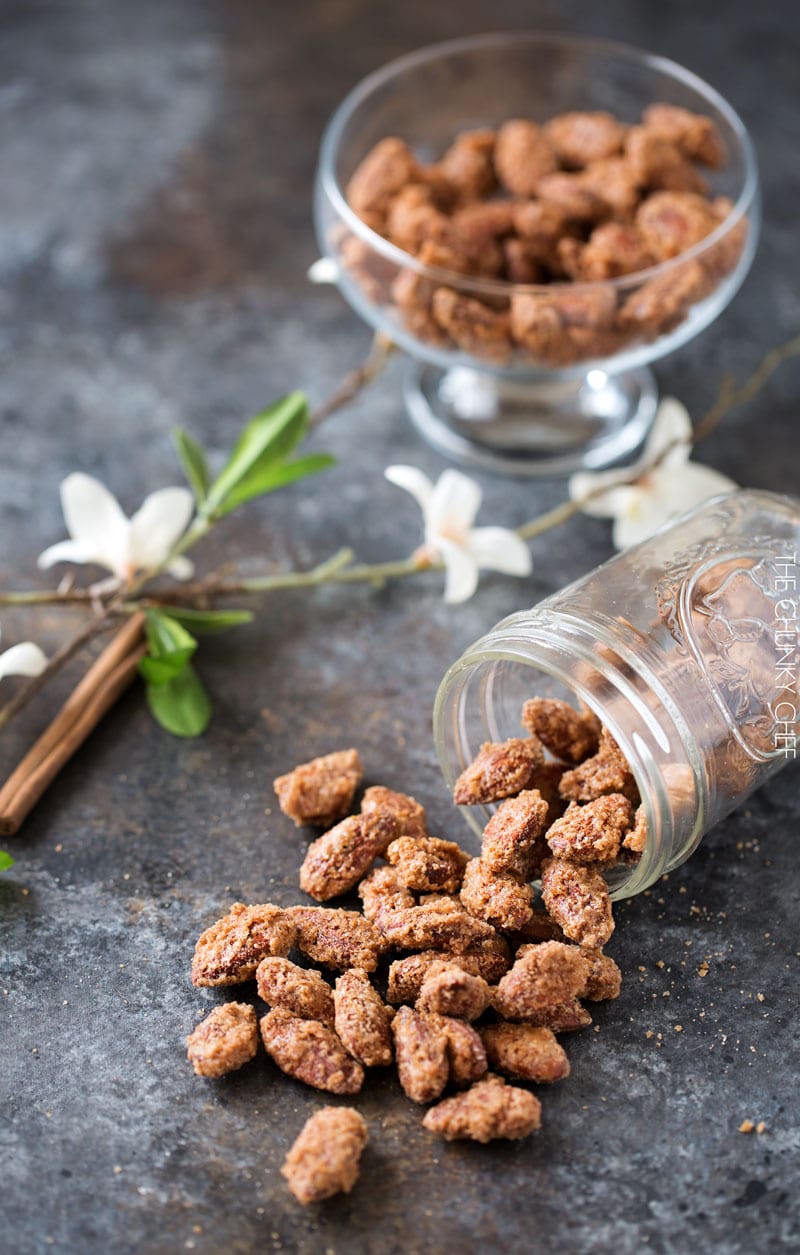 Vanilla Cinnamon Candied Almonds | Sweet, crunchy, roasted candied almonds coated in a mouthwatering vanilla and cinnamon crust! | http://thechunkychef.com