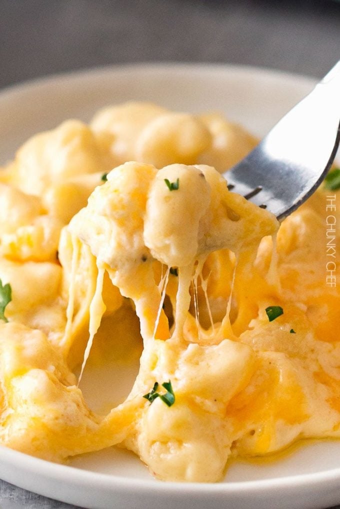 Family Favorite Baked Mac and Cheese | Rich and creamy baked mac and cheese, filled with multiple layers of shredded cheeses and smothered in a smooth cheese sauce for the ultimate macaroni and cheese! | http://thechunkychef.com