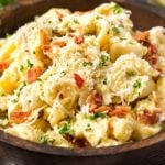 20 Minute Tortellini Pasta Carbonara | Cheese tortellini pasta is coated in a rich carbonara sauce, sprinkled with bacon and Parmesan cheese. It's the perfect weeknight dinner! | http://thechunkychef.com