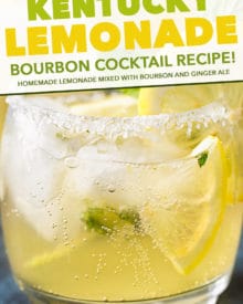 Sweet, tart, and refreshing with a bourbon kick, this Kentucky Lemonade cocktail is everything you could want in a drink. Sip your way into warmer weather with this easy to make cocktail... perfect for a party! #lemonade #cocktail #bourbon #Kentucky #spring #drink #alcohol #boozy
