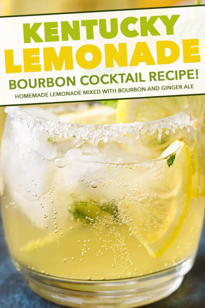 Sweet, tart, and refreshing with a bourbon kick, this Kentucky Lemonade cocktail is everything you could want in a drink. Sip your way into warmer weather with this easy to make cocktail... perfect for a party! #lemonade #cocktail #bourbon #Kentucky #spring #drink #alcohol #boozy