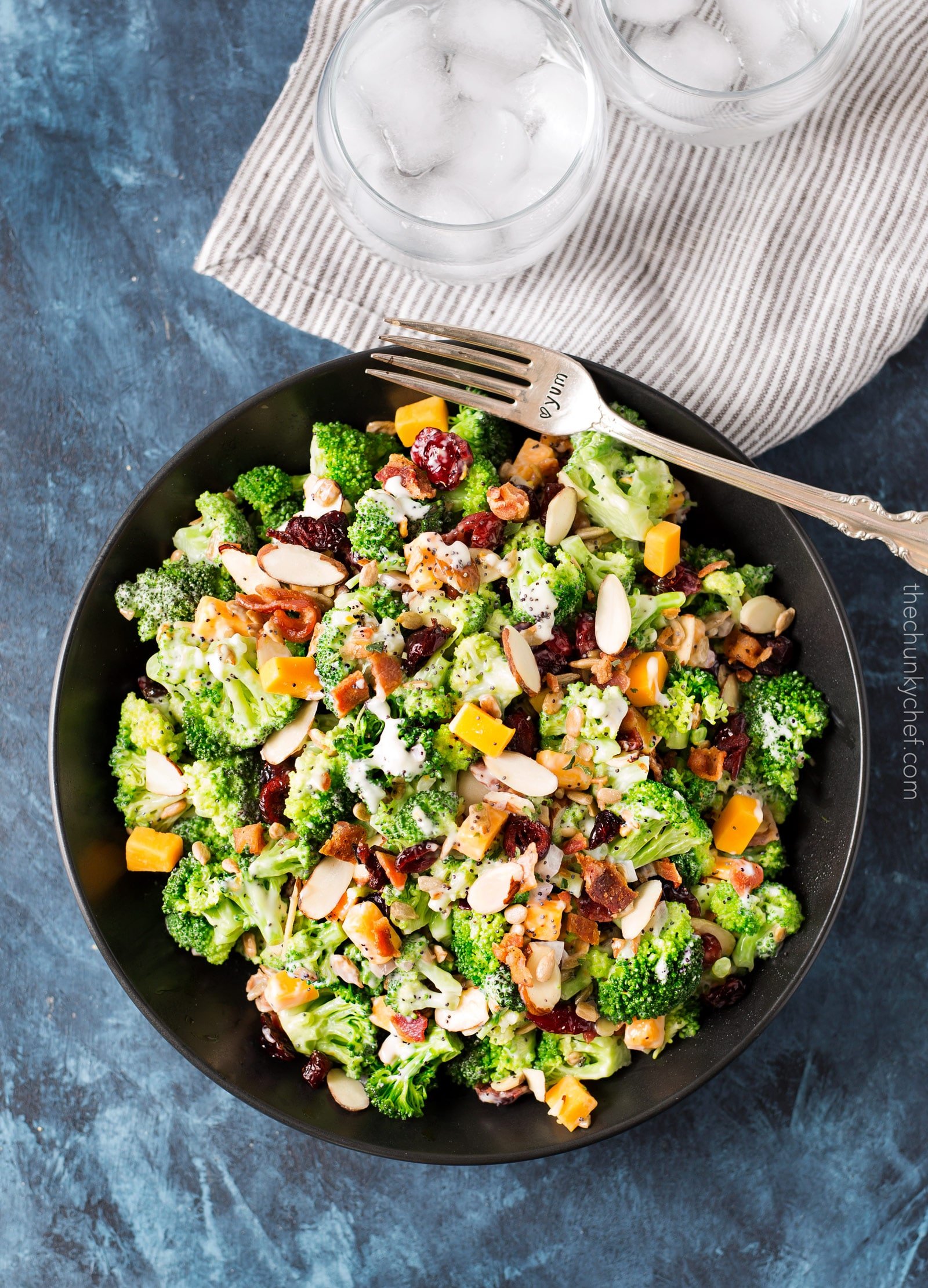 Cranberry Almond Broccoli Salad - The Chunky Chef