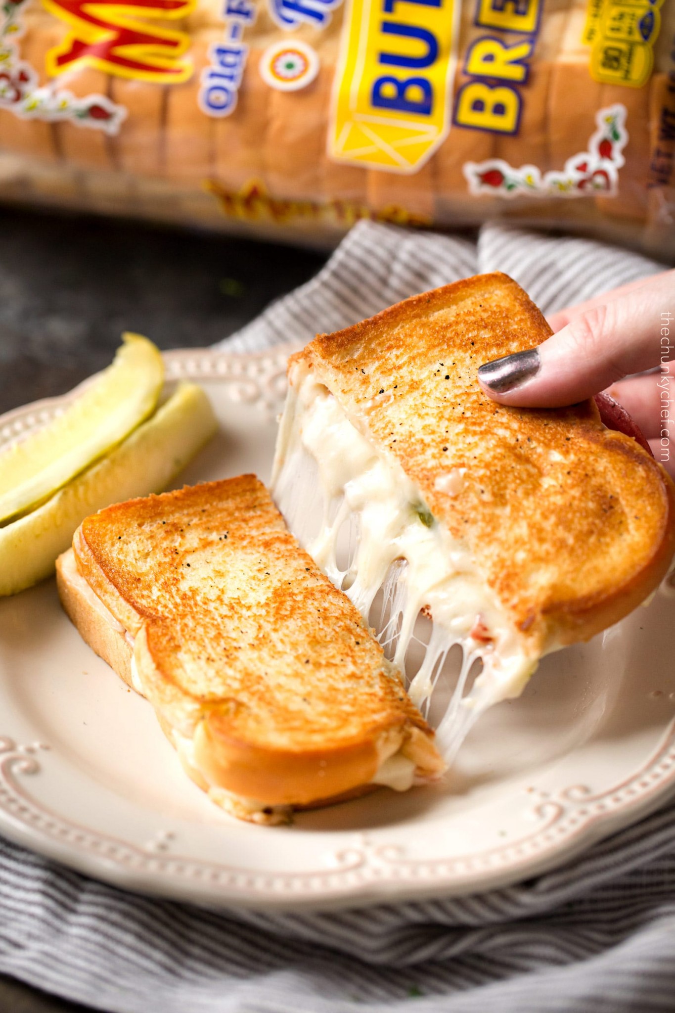 Salami and Pickle Grilled Cheese The Chunky Chef