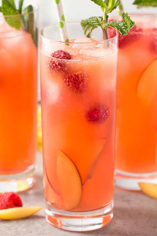 Homemade Raspberry Peach Lemonade