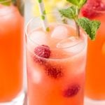 Homemade Raspberry Peach Lemonade | The perfect refreshing summer drink is here! Full of raspberry and peach flavors, this homemade lemonade is like drinking sunshine! | http://thechunkychef.com