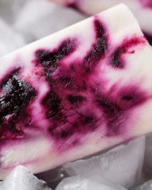 Frozen Blueberry and Lavender Yogurt Pops | An easy homemade yogurt pop made with lavender infused honey, fresh blueberries and creamy yogurt... you'll love this easy frozen dessert! | http://thechunkychef.com