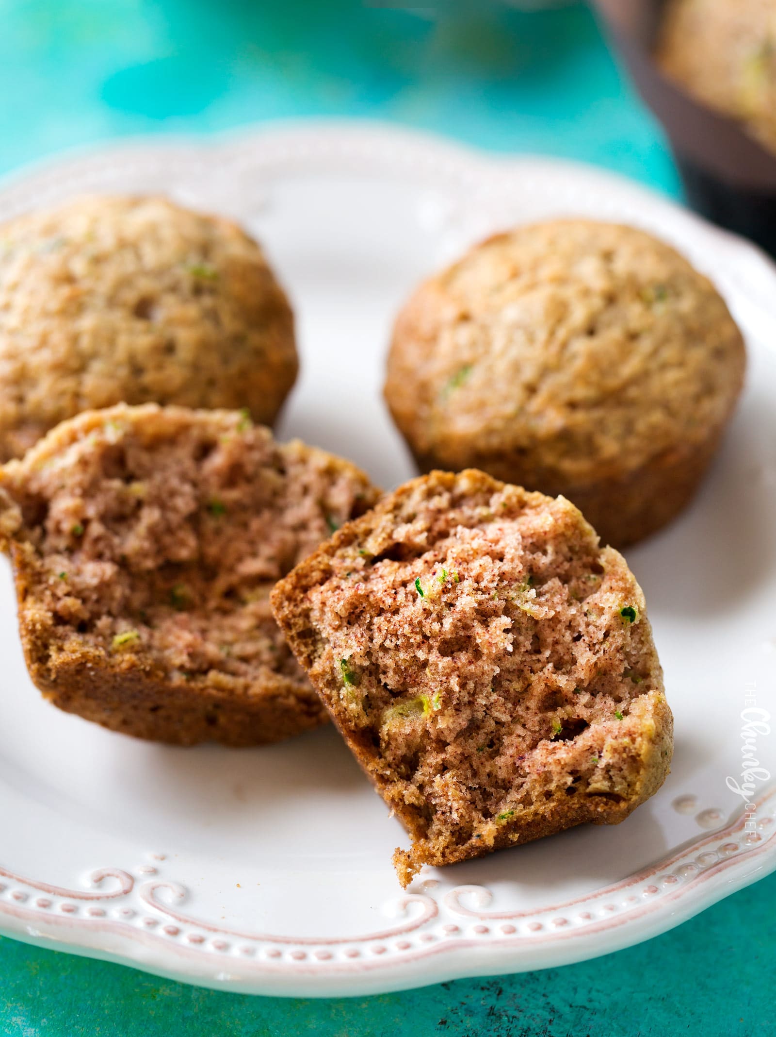 One Bowl Zucchini Muffins | One bowl, no mixer needed, and everyday ingredients... the perfect zucchini muffins! These muffins are perfect for breakfast, a snack, or getting kids to eat extra veggies! | http://thechunkychef.com