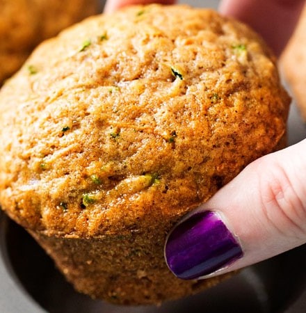 One Bowl Zucchini Muffins | One bowl, no mixer needed, and everyday ingredients... the perfect zucchini muffins! These muffins are perfect for breakfast, a snack, or getting kids to eat extra veggies! | http://thechunkychef.com