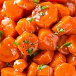 Spicy Bourbon Glazed Carrots | You'll love these easy glazed carrots made with bourbon, brown sugar and cayenne! They're perfect for a weeknight dinner or holiday feast! | http://thechunkychef.com