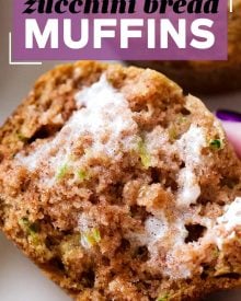 These zucchini bread muffins have all the flavor of sweet zucchini bread, in a snack-sized muffin! One bowl, no mixer, and everyday ingredients... these muffins are perfect for breakfast, a snack, or getting kids to eat extra veggies!