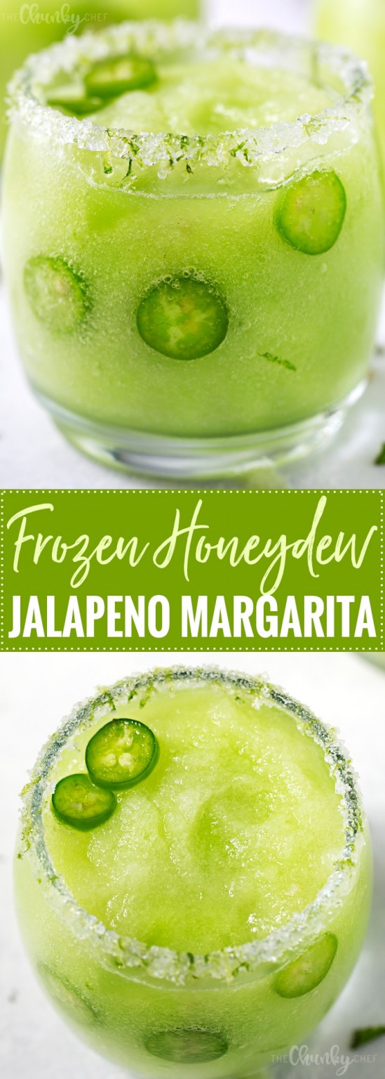 Frozen Honeydew Jalapeno Margarita - The Chunky Chef Frozen Honeydew Jalapeno Margarita - The Chunky Chef