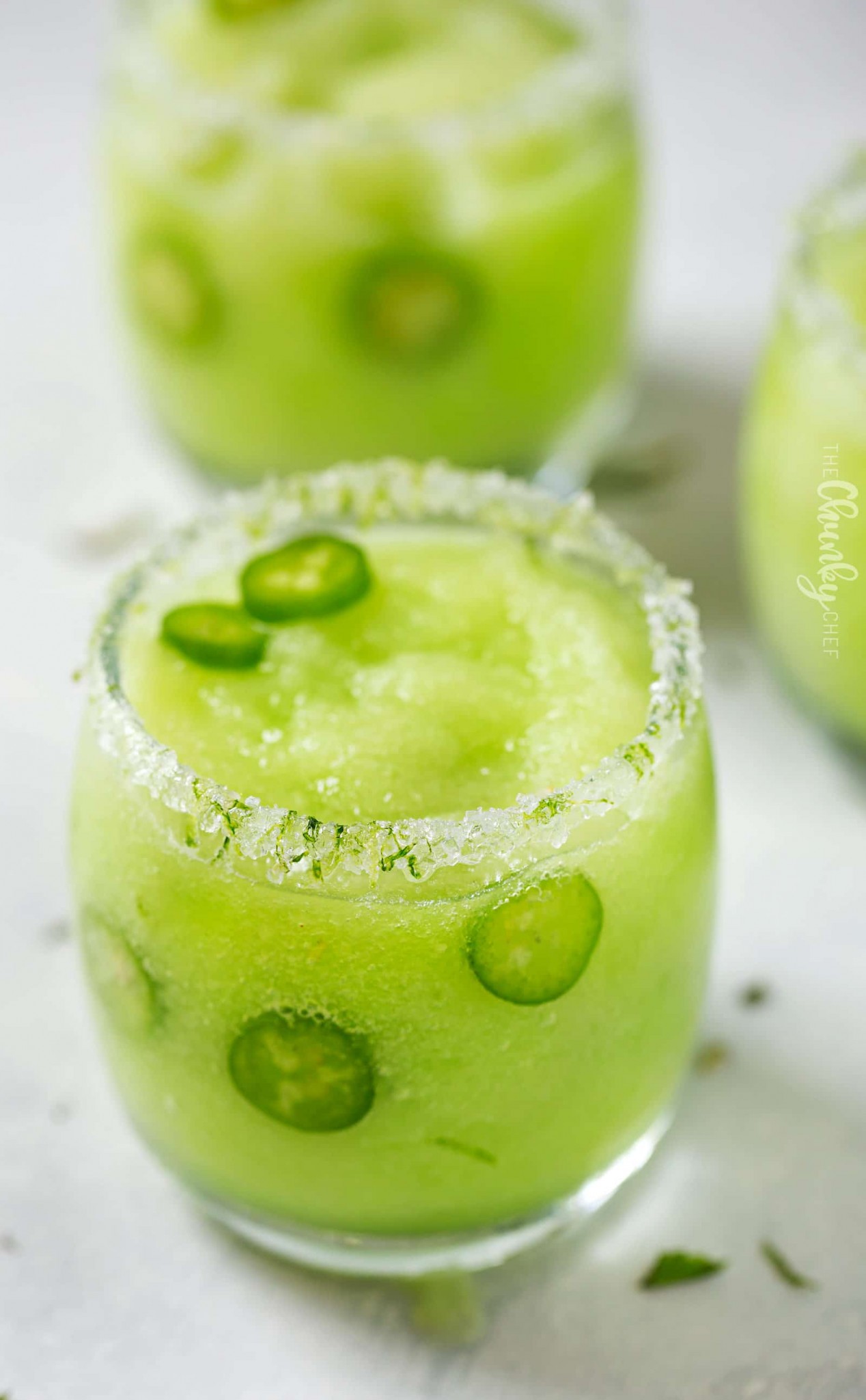 Frozen Honeydew Jalapeno Margarita The Chunky Chef