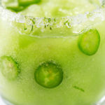 Frozen Honeydew Jalapeno Margarita | Jalapeno infused tequila is blended with fresh honeydew melon and ice to make a beautiful and refreshing summer margarita cocktail! | http://thechunkychef.com