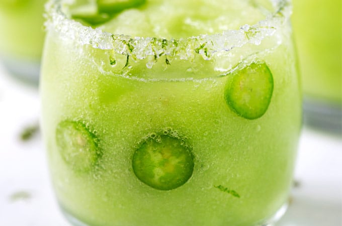 Frozen Honeydew Jalapeno Margarita