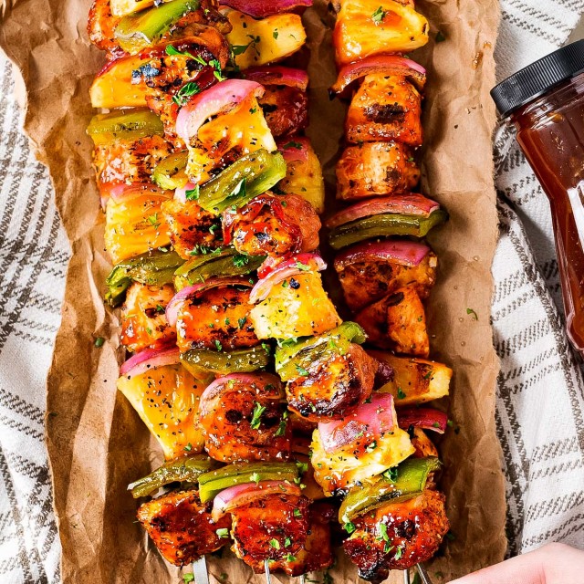Grilled BBQ Chicken Kabobs (perfect for summer!) The Chunky Chef