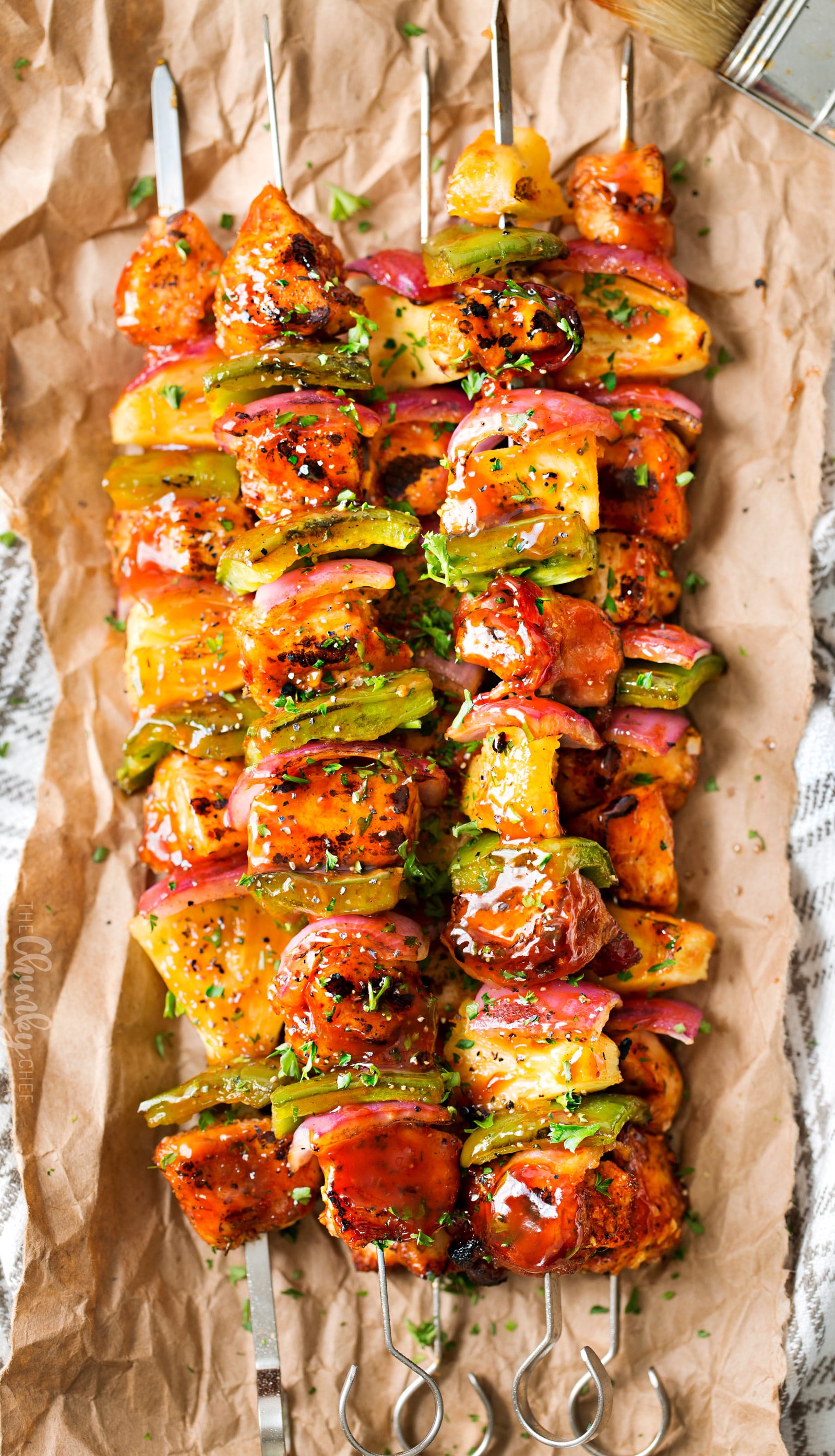 Grilled BBQ Chicken Kabobs - The Chunky Chef