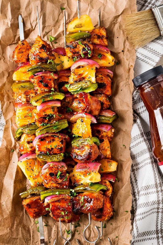 Grilled BBQ Chicken Kabobs (perfect for summer!) The Chunky Chef