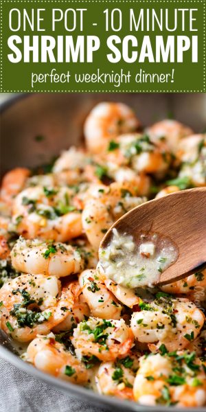 One Pot 10 Minute Shrimp Scampi - The Chunky Chef