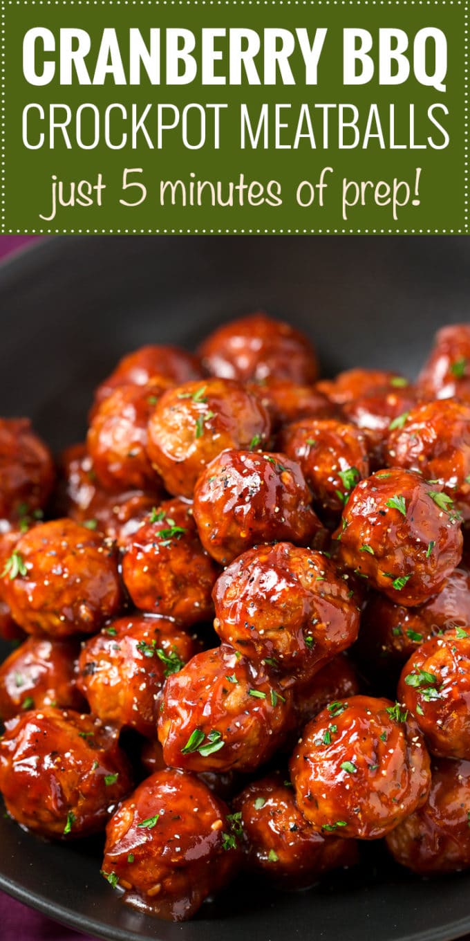 Cranberry BBQ Crockpot Meatballs The Chunky Chef