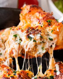 Meatball Sub Bubble Up Bake | This bubble up bake tastes just like a great meatball sub and a casserole, made in one pan! Sure to be a weeknight favorite with both kids and adults! | https://www.thechunkychef.com | #ad #bubbleup #bake #meatball #sub #onepan #comfortfood