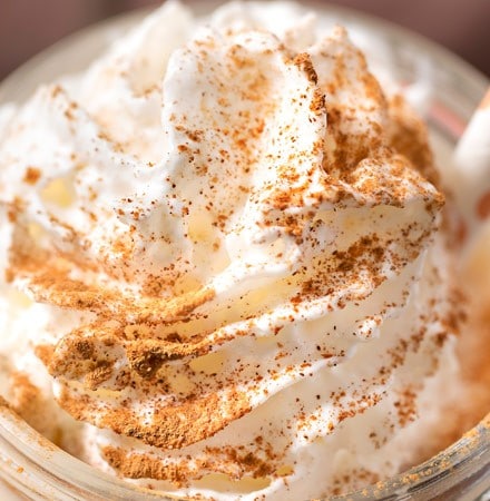 Pumpkin Spice Latte Milkshake | Made with all the great pumpkin spice latte flavors, this milkshake hits both the Fall and Summer tastebuds, and will soon be your new favorite way to enjoy the pumpkin spice flavor! | https://www.thechunkychef.com | #milkshake #pumpkin #pumpkinspice #latte #frozen