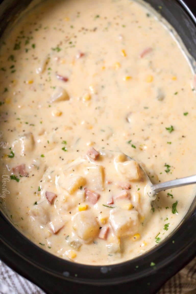 Slow Cooker Cheesy Ham Chowder The Chunky Chef