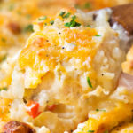 The Ultimate Hashbrown Casserole | This classic side or potluck dish is made with no "cream of" soups, and is perfect for any occasion! | https://www.thechunkychef.com | #side #dish #potluck #hashbrown #casserole #scratch