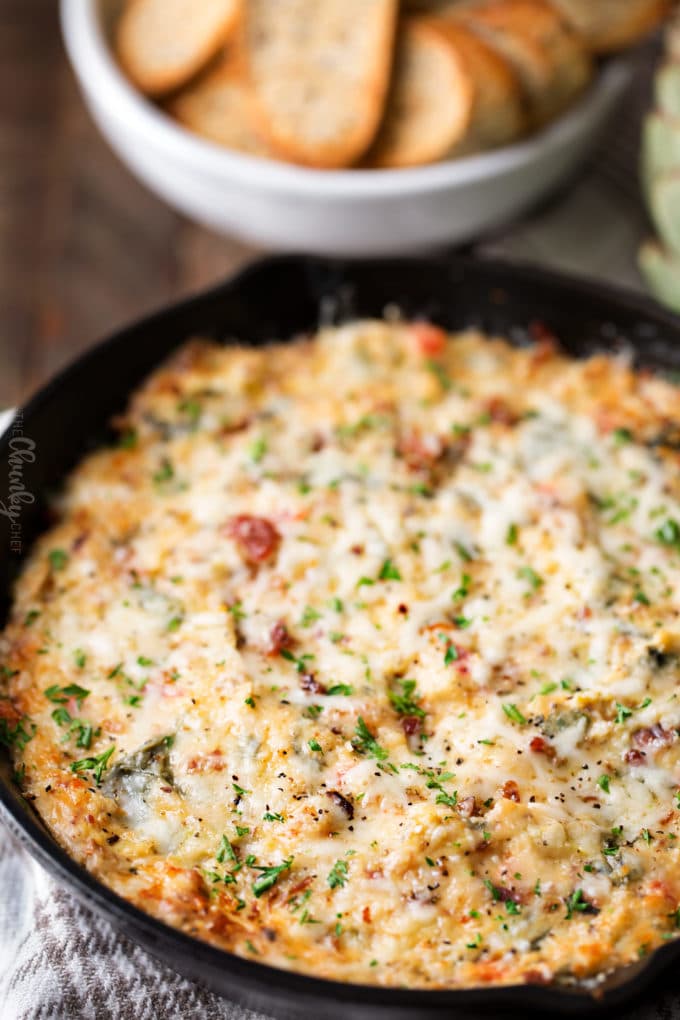 Asiago and Spinach Artichoke Dip The Chunky Chef