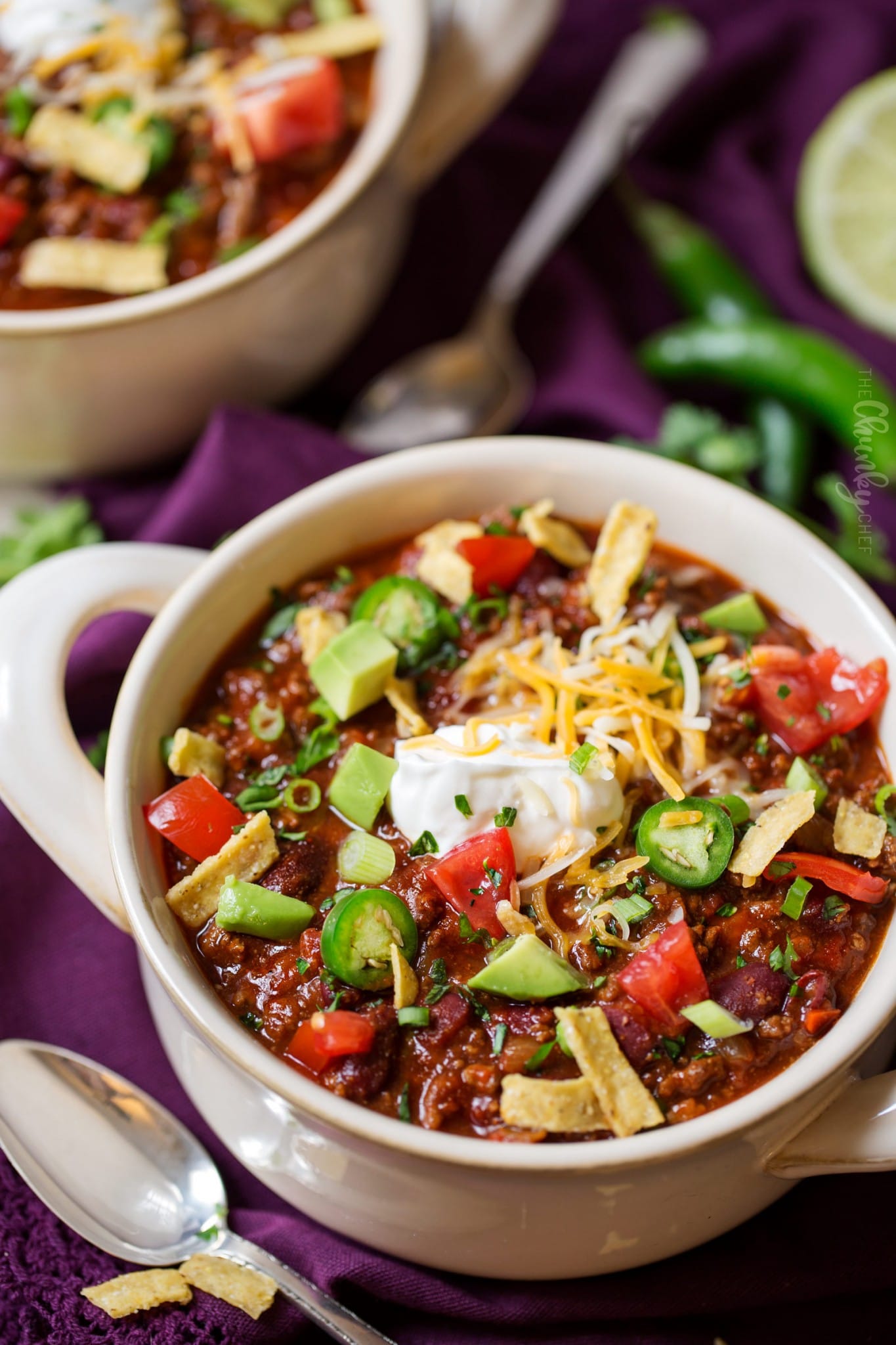 Classic Beef and Bean Slow Cooker Chili - The Chunky Chef