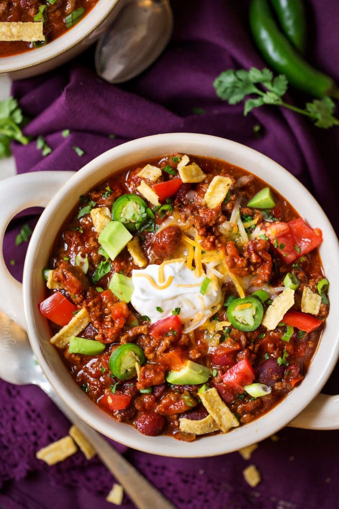 Classic Beef and Bean Slow Cooker Chili The Chunky Chef
