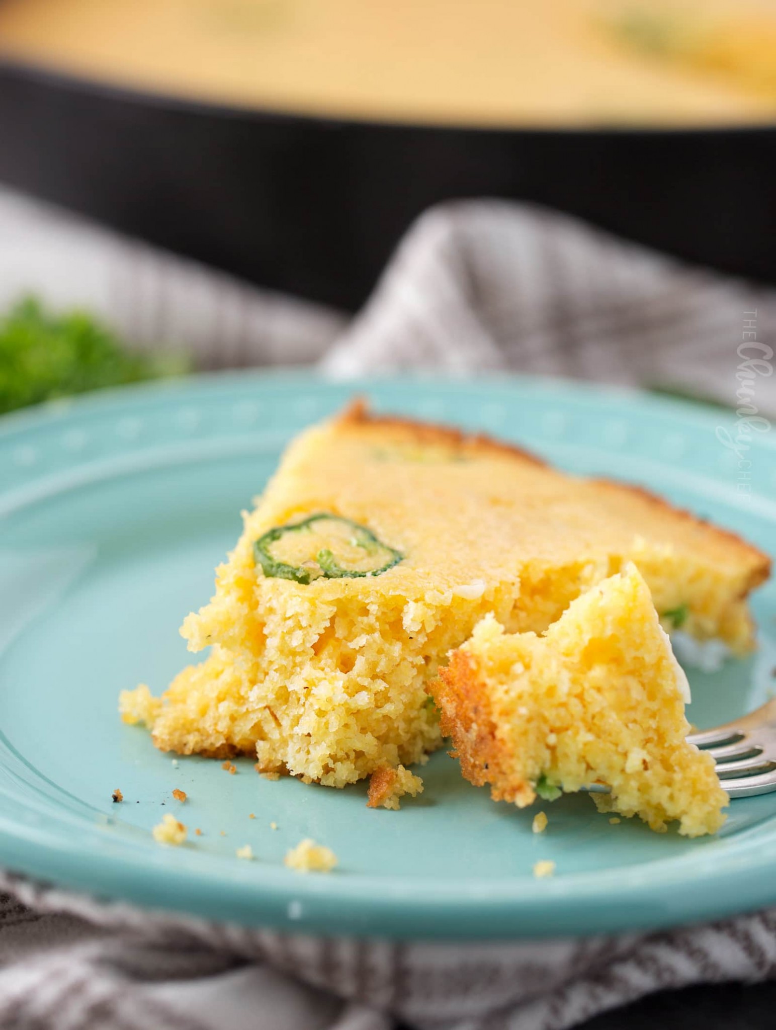 Skillet Jalapeno Cheddar Homemade Cornbread The Chunky Chef