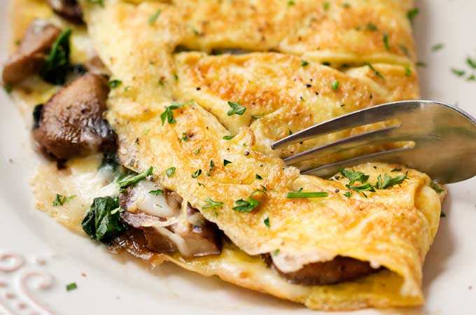 Cheesy Mushroom And Spinach Omelet The Chunky Chef,Easy Meatball Recipe In Oven