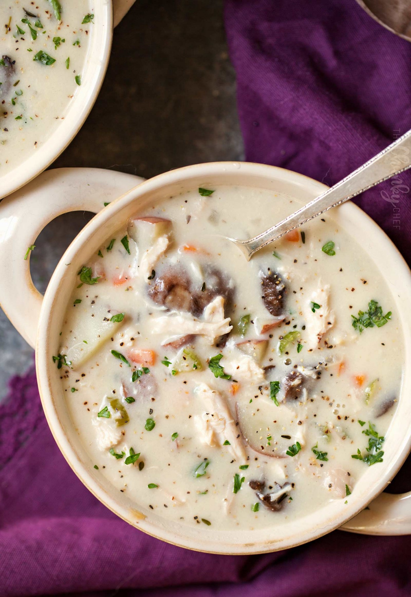 Creamy Chicken and Mushroom Chowder The Chunky Chef