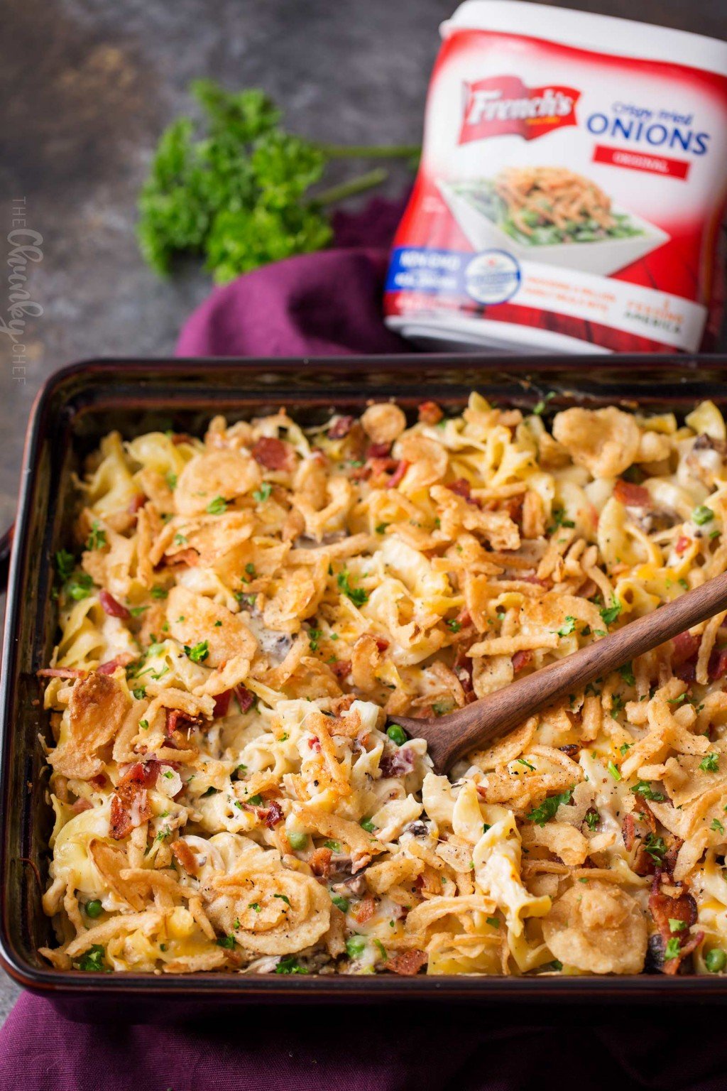 Loaded Cheesy Chicken Noodle Casserole - The Chunky Chef