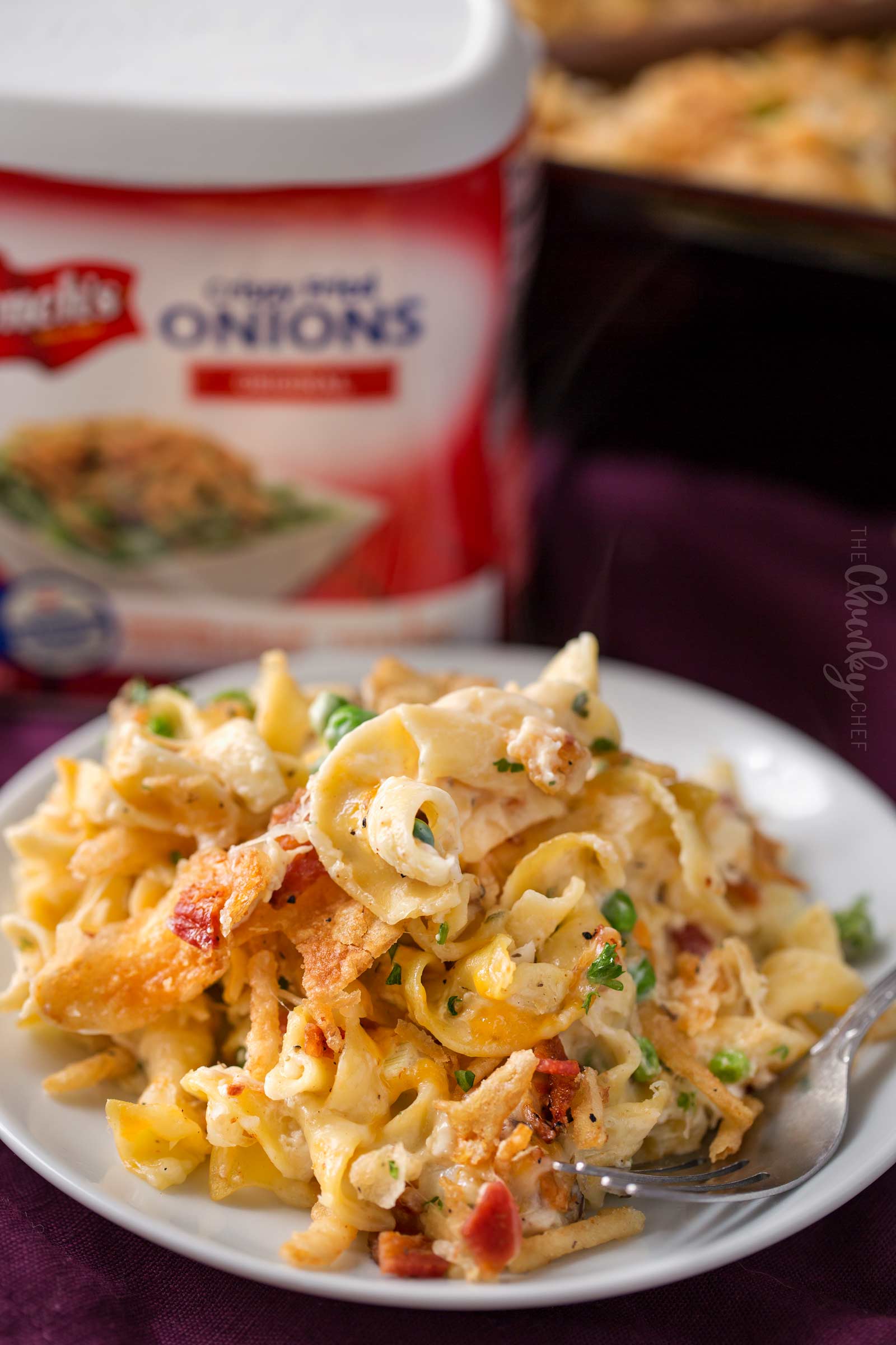 Loaded Cheesy Chicken Noodle Casserole - The Chunky Chef
