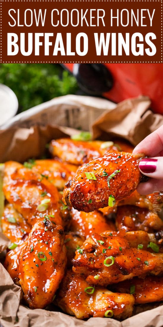 Slow Cooker Honey Buffalo Wings - The Chunky Chef
