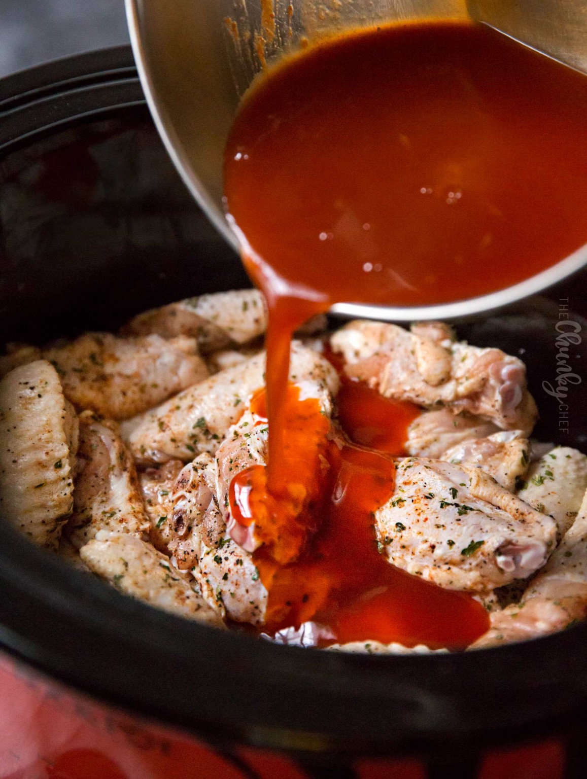 Slow Cooker Honey Buffalo Wings The Chunky Chef