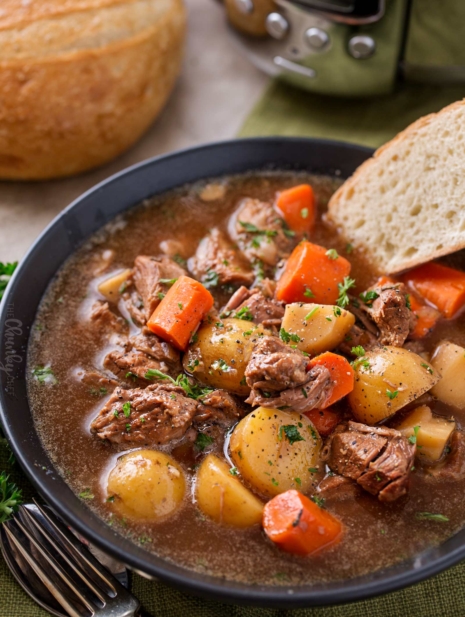 Beer and Horseradish Slow Cooker Beef Stew - The Chunky Chef