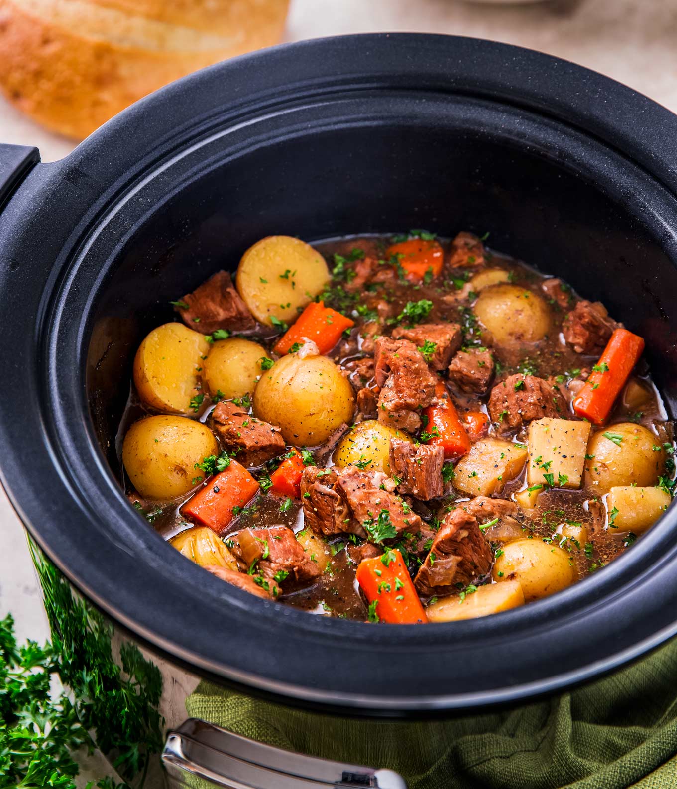 Crockpot Beef Stew (with Beer and Horseradish) - The Chunky Chef