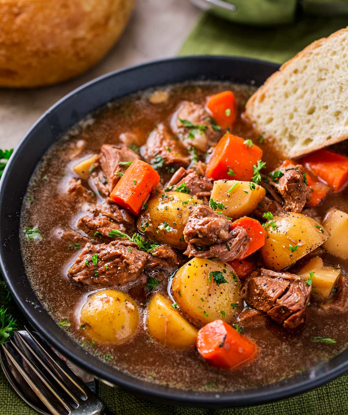 Crockpot Beef Barley Soup - The Chunky Chef