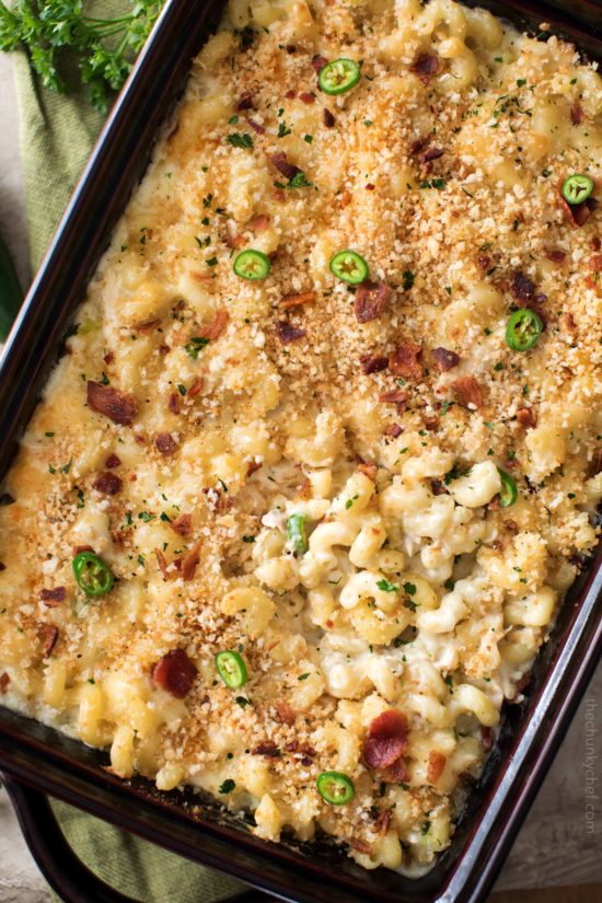 Baked Jalapeño Popper Mac and Cheese The Chunky Chef