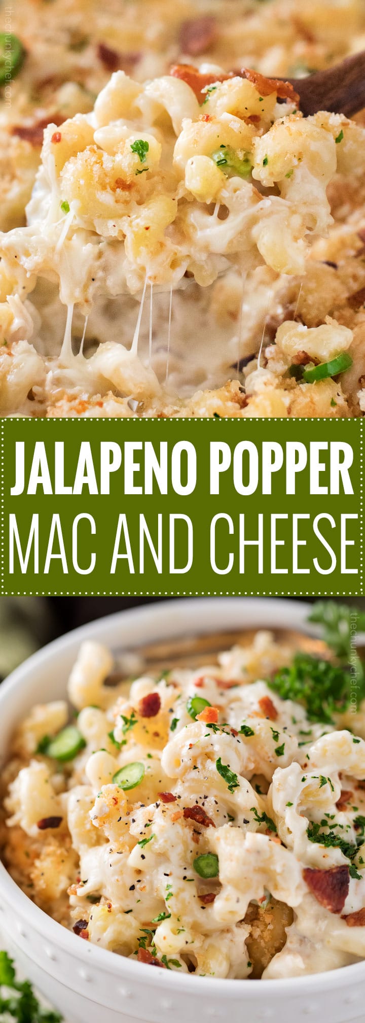 This Jalapeño Popper Mac and Cheese has all the amazing flavors of the wildly popular appetizer, made into an ultra creamy and comforting baked Mac and cheese dish! | #macandcheese #jalapenopopper #comfortfood #macaroniandcheese #recipe