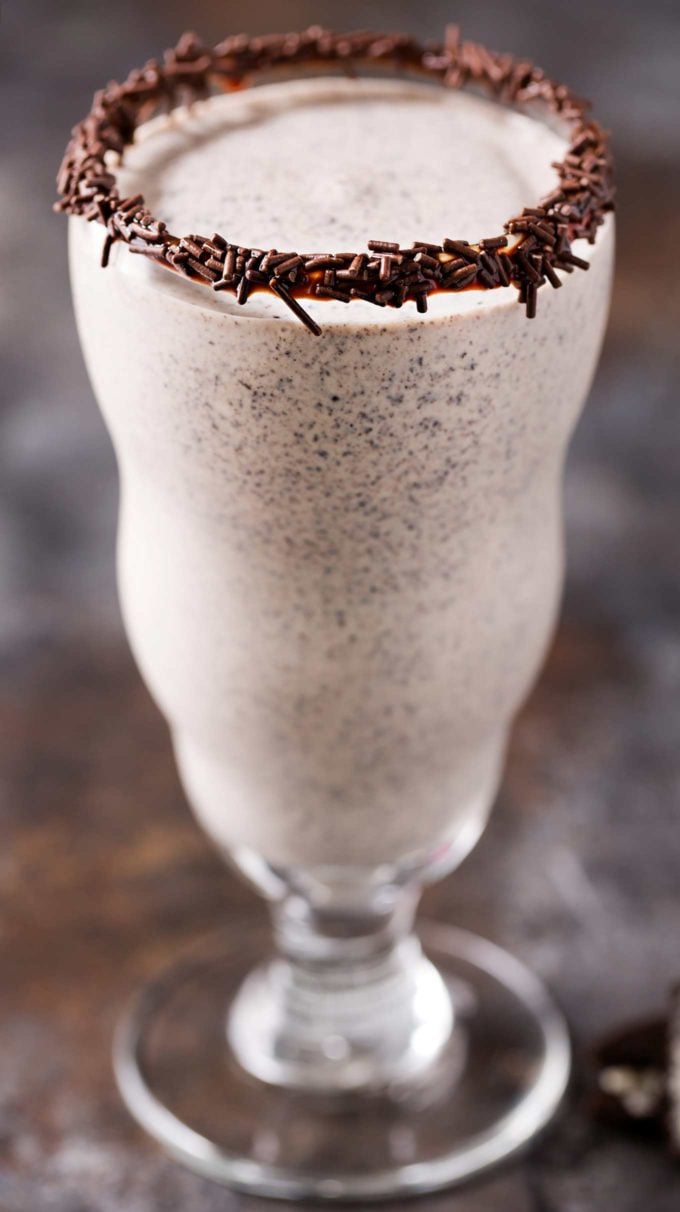 Cookies and cream milkshake blended with baileys Irish cream