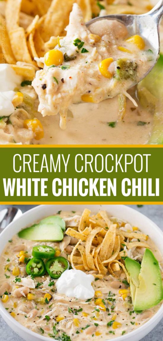 Creamy Crockpot White Chicken Chili | This crockpot white chicken chili ...