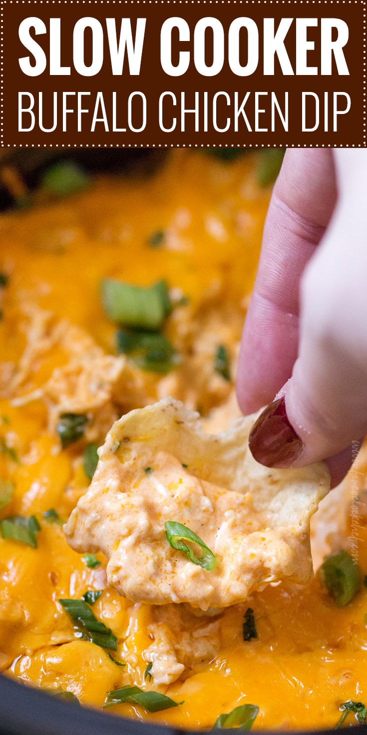 Classic buffalo wing flavors in an easy dip made in the crockpot. Perfect for a party, serve it up with chips or celery sticks and watch everyone go back for seconds! 